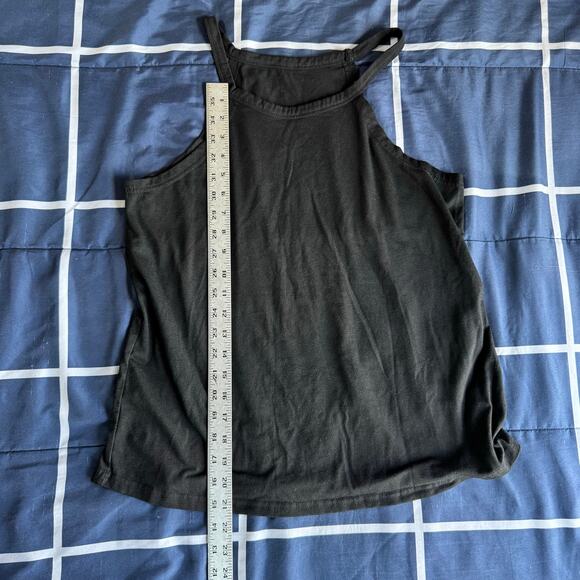 Black Racerback Tank Top Lightweight Stretchy Knit Size L - Picture 6 of 7